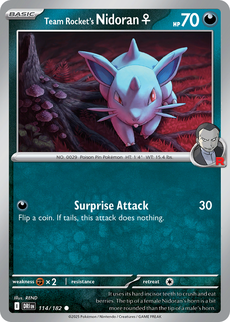 Team Rocket's Nidoran♀ 114 Common card from Destined Rivals