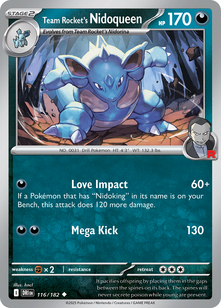 Team Rocket's Nidoqueen 116 Uncommon card from Destined Rivals