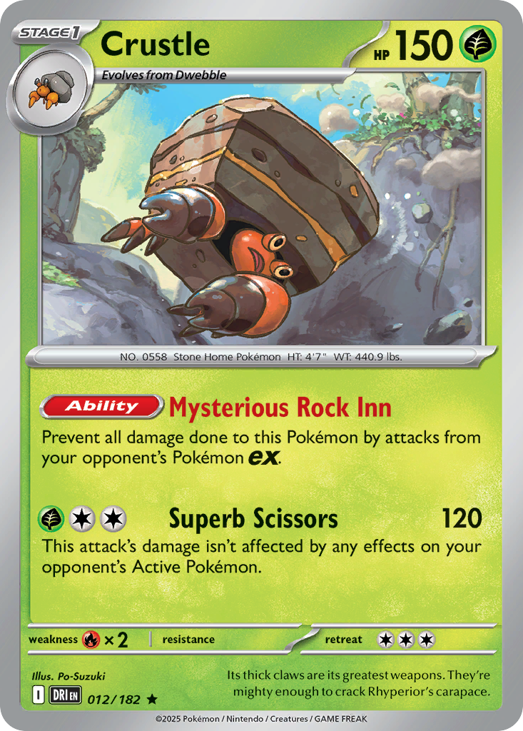 Crustle 12/182 Rare card from Destined Rivals