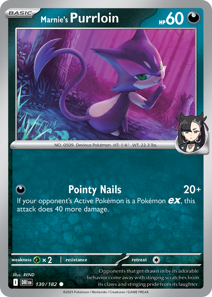 Marnie's Purrloin 130 Common card from Destined Rivals