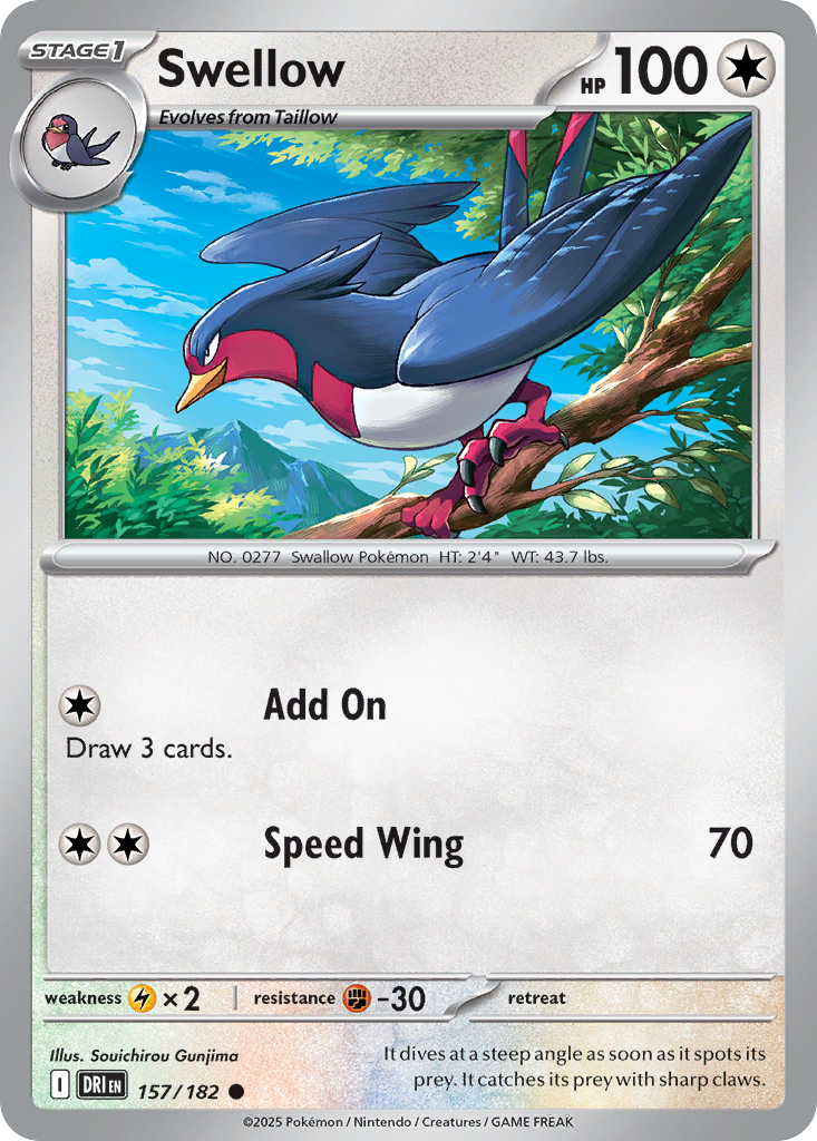 Swellow 157 Common card from Destined Rivals