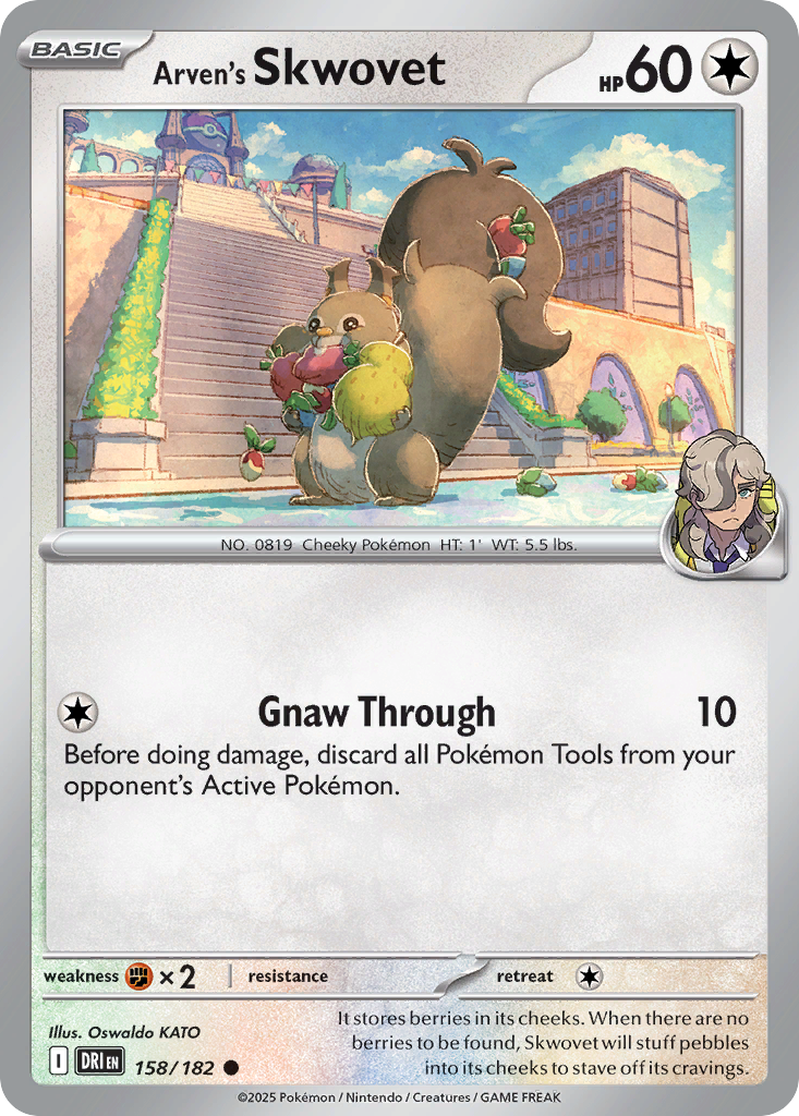Arven's Skwovet 158 Common card from Destined Rivals