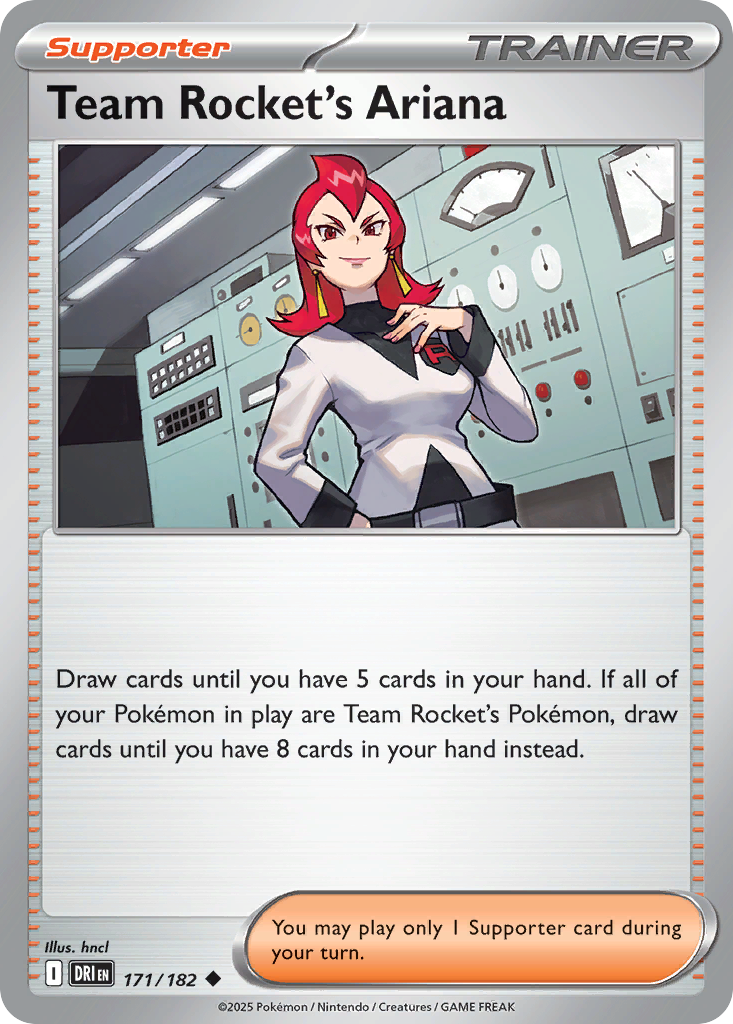Team Rocket's Ariana 171 Uncommon card from Destined Rivals