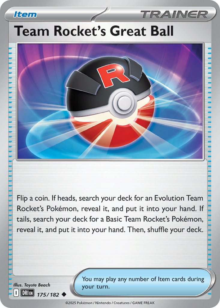 Team Rocket's Great Ball 175 Uncommon card from Destined Rivals