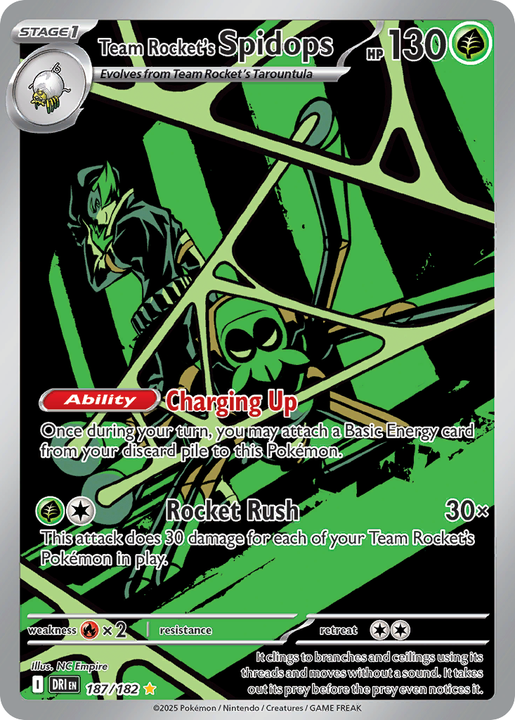 Team Rocket's Spidops 187/182 Illustration Rare card from Destined Rivals