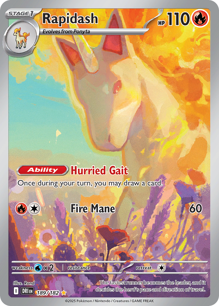 Rapidash 189/182 Illustration Rare card from Destined Rivals