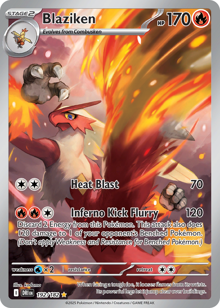 Blaziken 192/182 Illustration Rare card from Destined Rivals