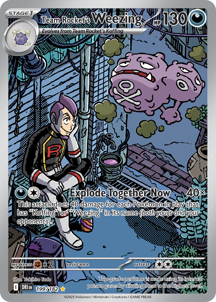 Team Rocket's Weezing 199/182 Illustration Rare card from Destined Rivals