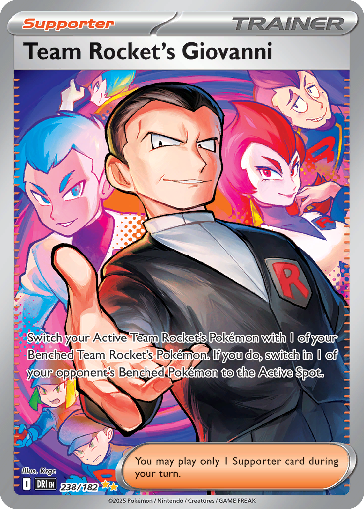 Team Rocket's Giovanni 238 Special Illustration Rare card from Destined Rivals