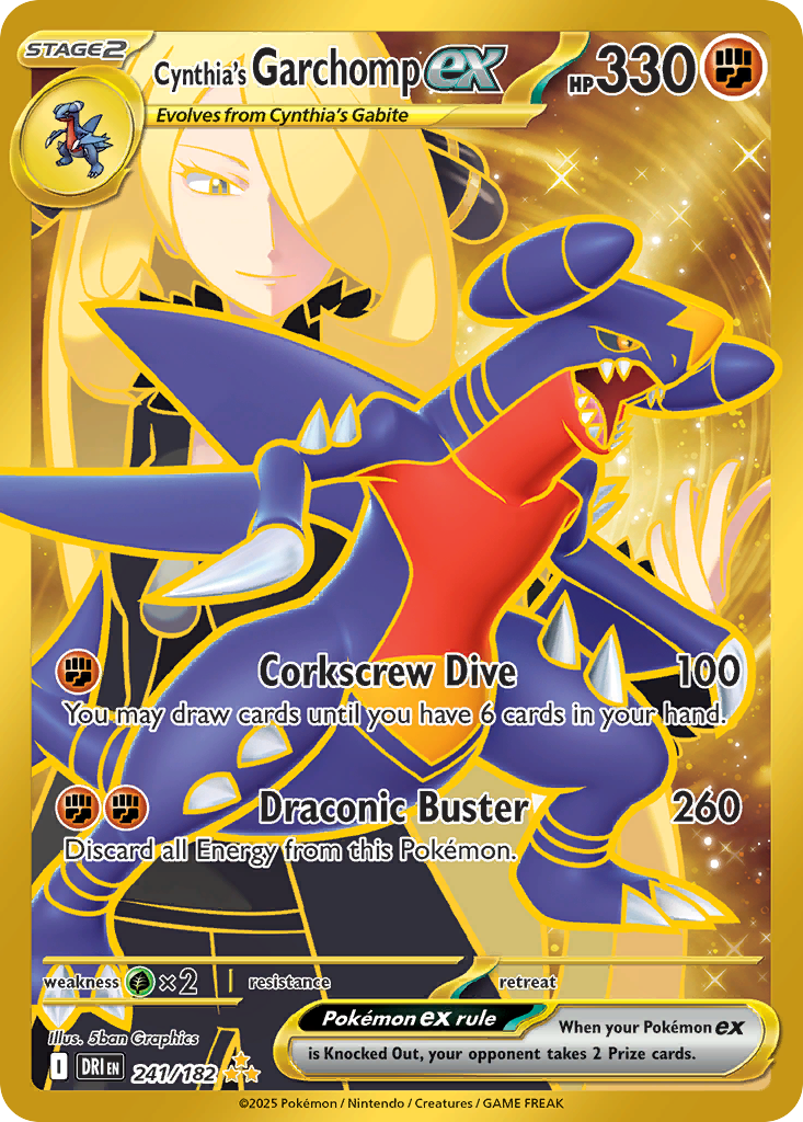 Cynthia's Garchomp ex 241/182 Hyper Rare card from Destined Rivals