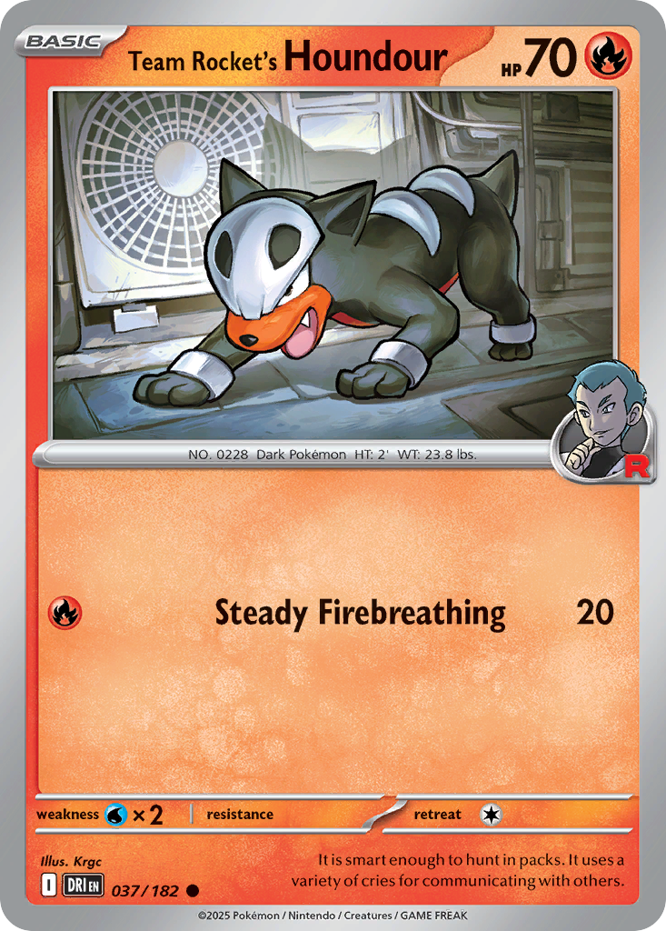 Team Rocket's Houndour 37 Common card from Destined Rivals