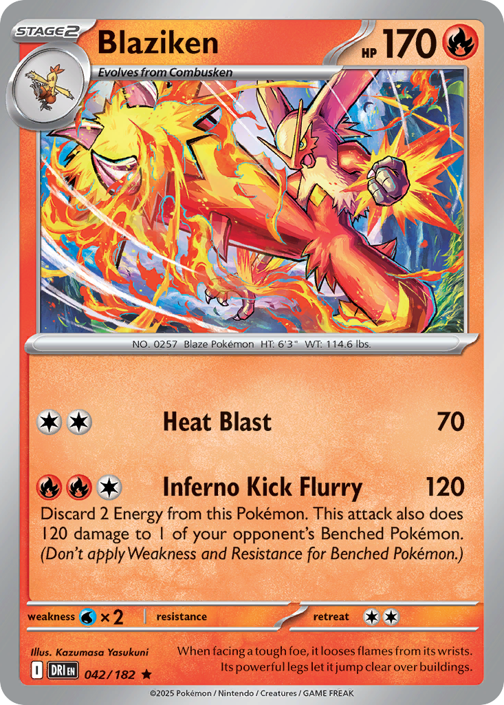 Blaziken 42 Rare card from Destined Rivals