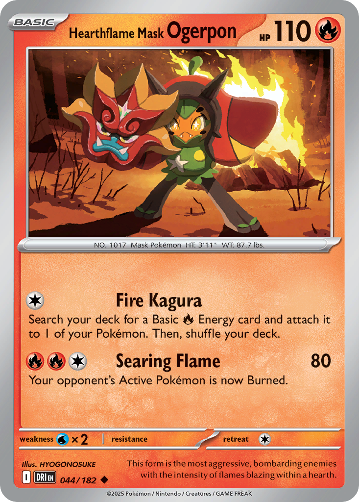 Hearthflame Mask Ogerpon 44 Uncommon card from Destined Rivals