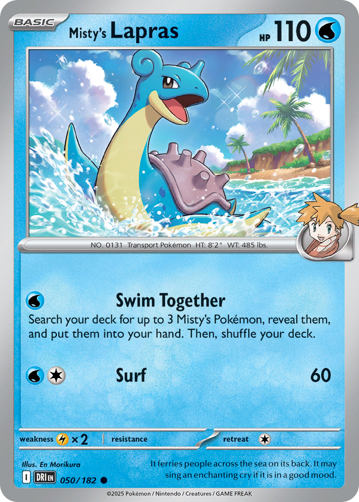 Misty's Lapras 50 Common card from Destined Rivals