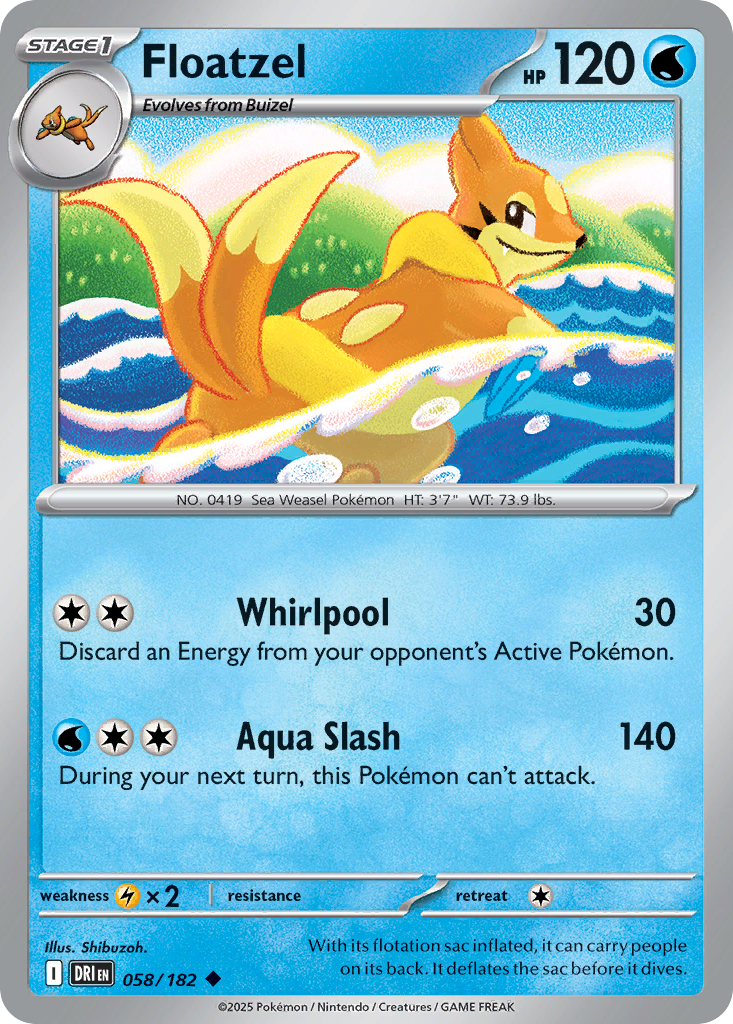 Floatzel 58 Uncommon card from Destined Rivals