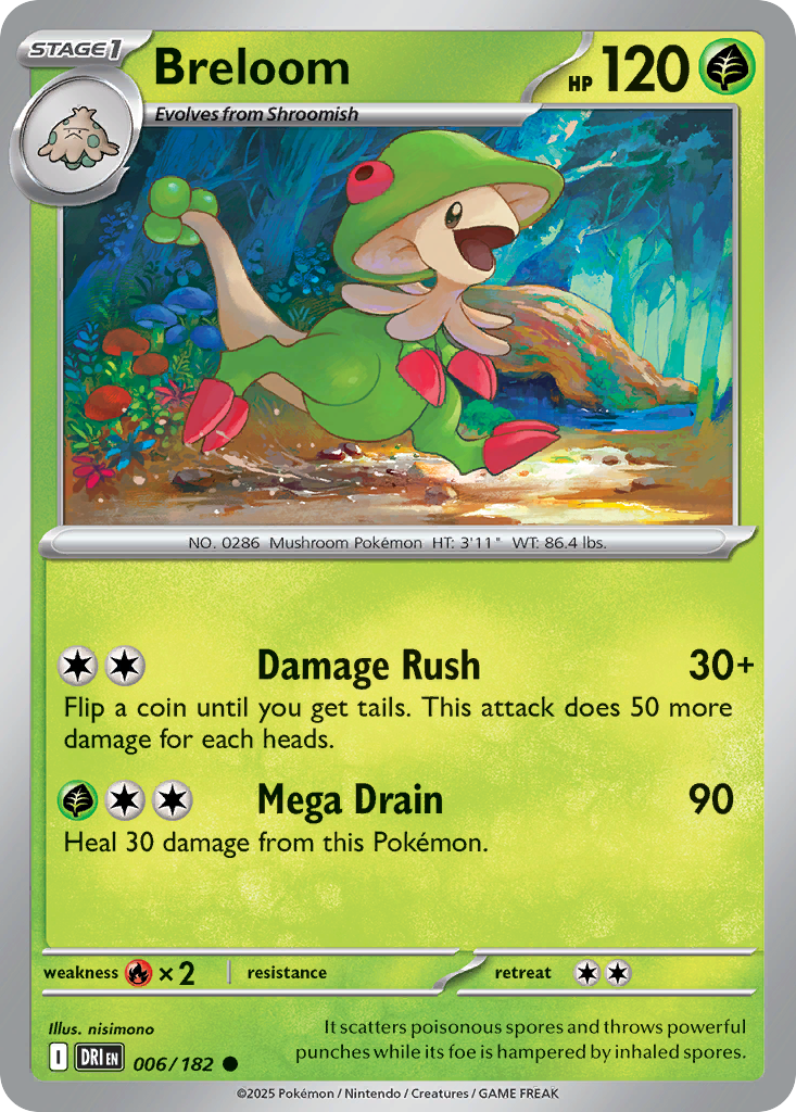 Breloom 6 Common card from Destined Rivals
