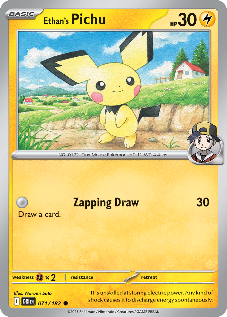 Ethan's Pichu 71/182 Common card from Destined Rivals