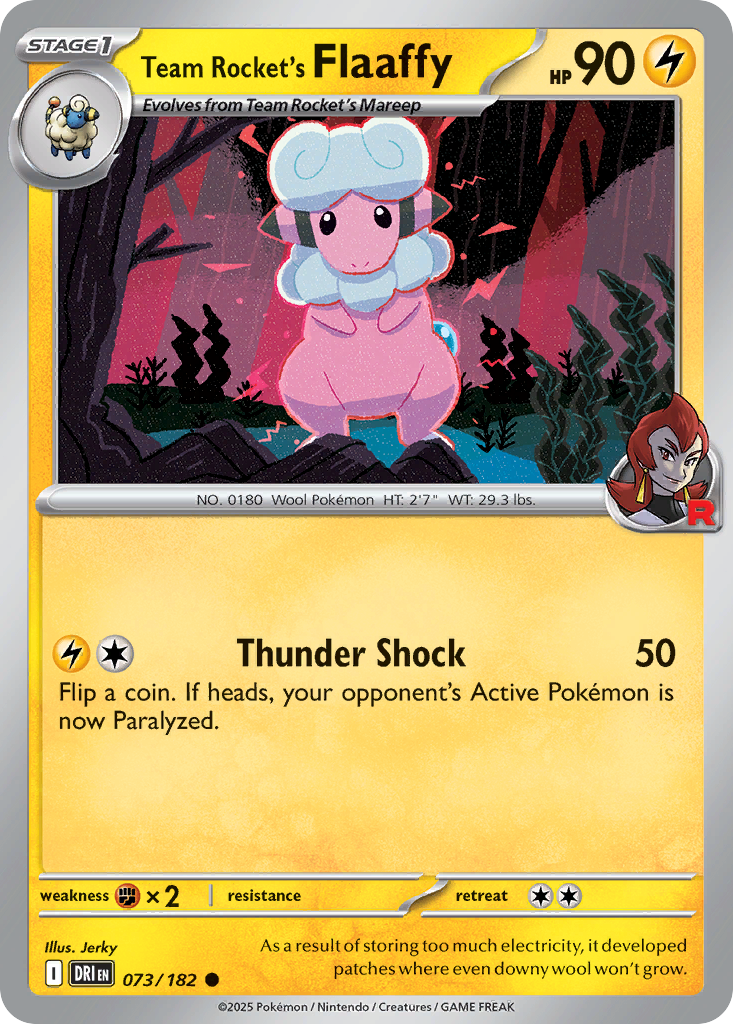 Team Rocket's Flaaffy 73 Common card from Destined Rivals