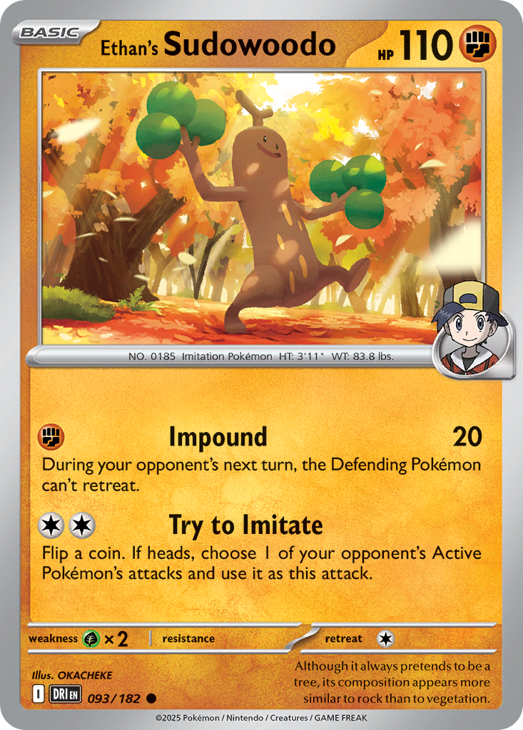 Ethan's Sudowoodo 93 Common card from Destined Rivals