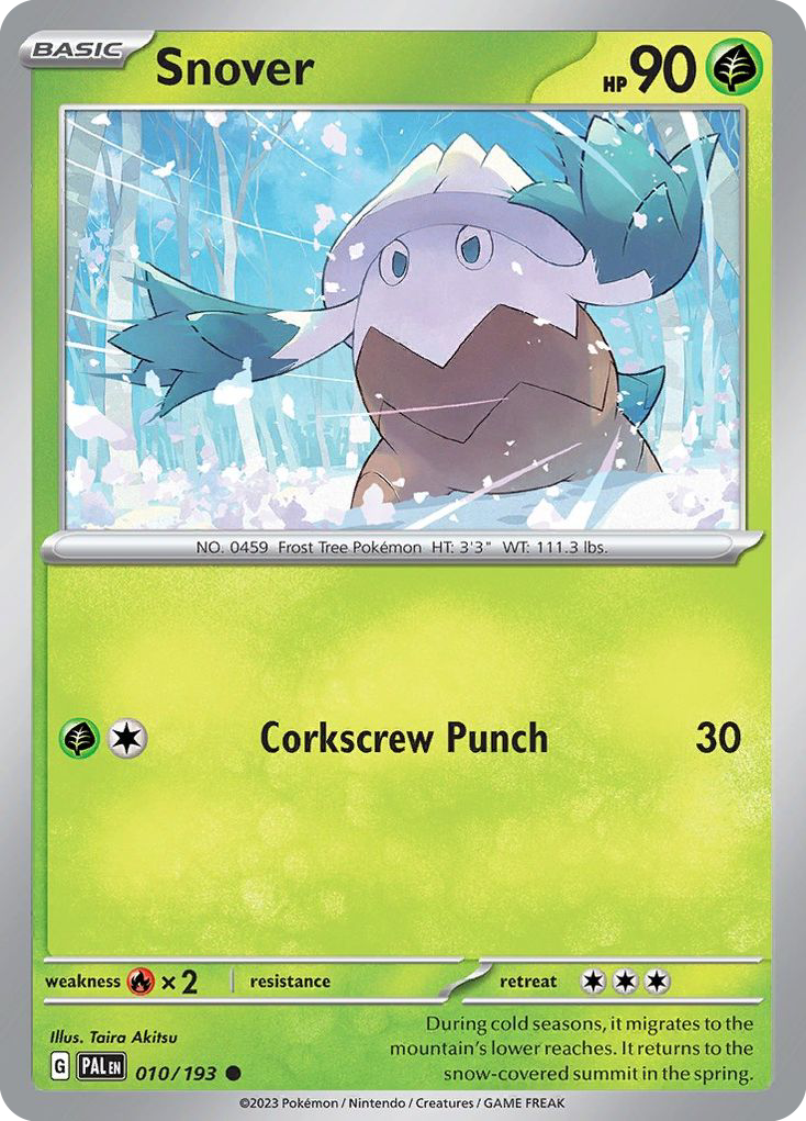 Snover 10 Common card from Paldea Evolved
