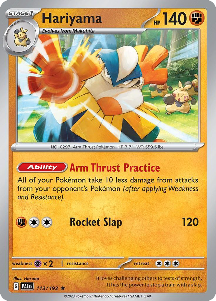 Hariyama 113 Rare card from Paldea Evolved