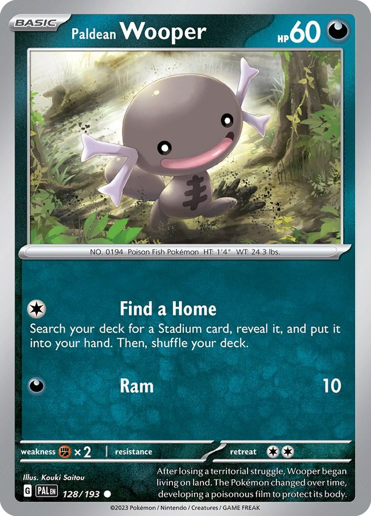 Paldean Wooper 128 Common card from Paldea Evolved