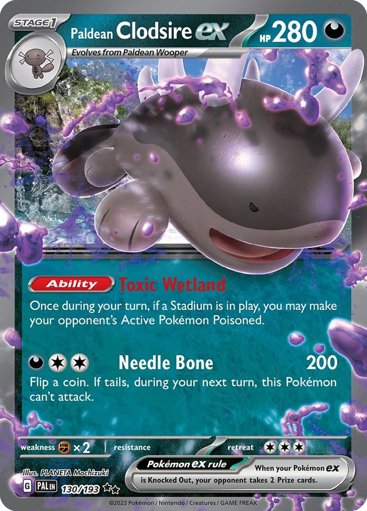 Paldean Clodsire ex 130 Double Rare card from Paldea Evolved