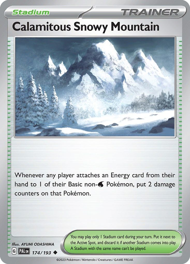 Calamitous Snowy Mountain 174 Uncommon card from Paldea Evolved
