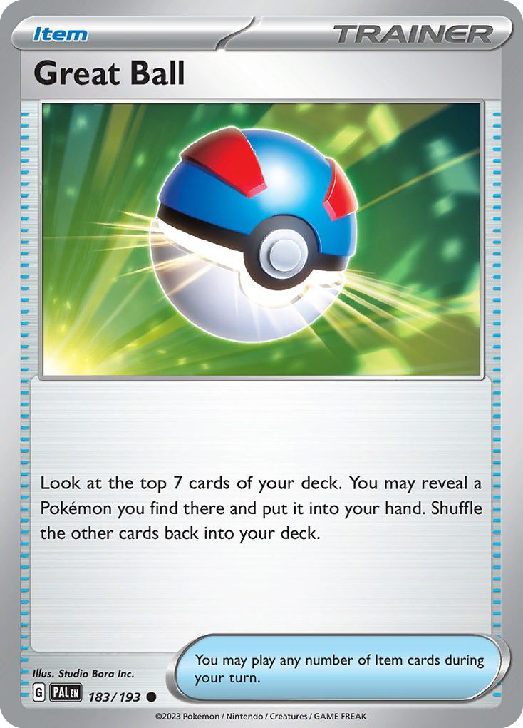 Great Ball 183 Common card from Paldea Evolved