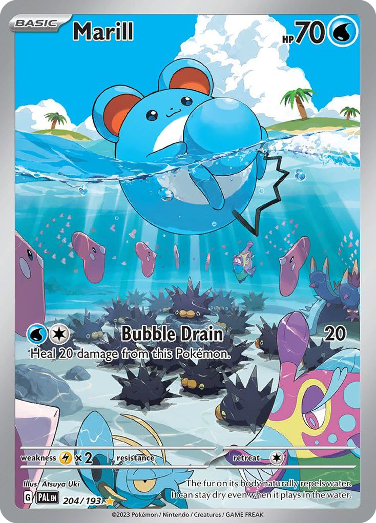 Marill 204 Illustration Rare card from Paldea Evolved