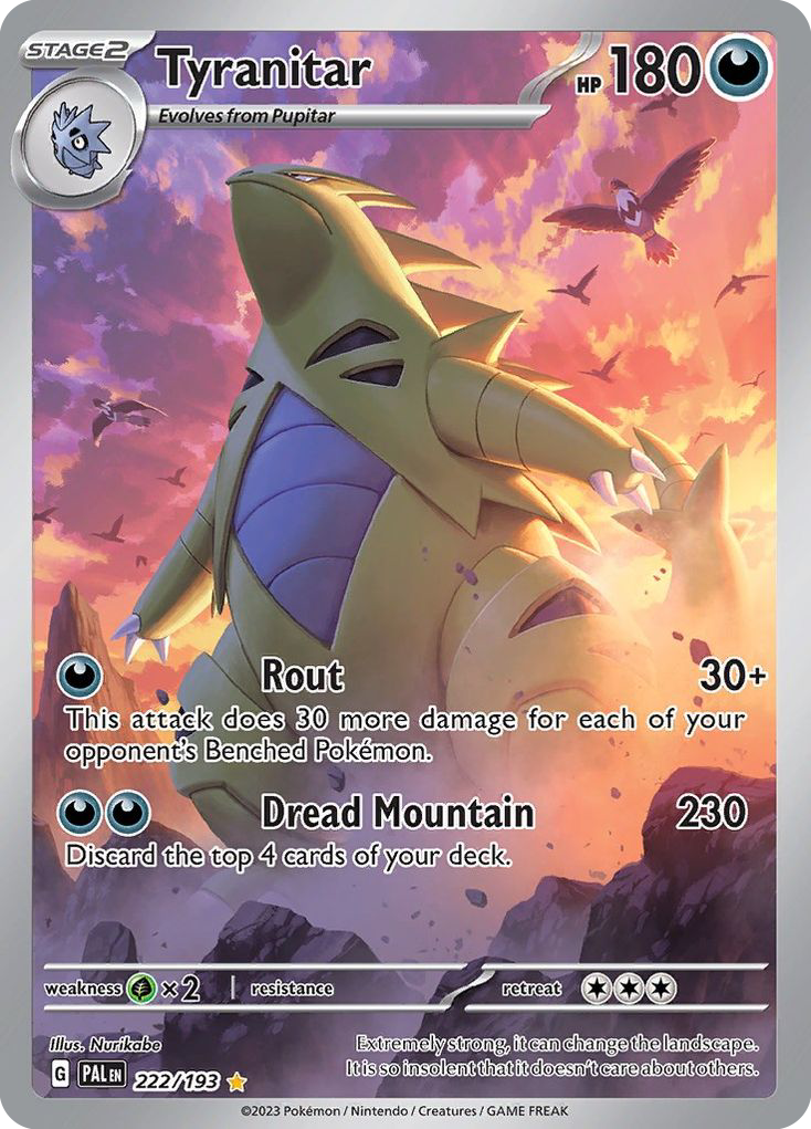 Tyranitar 222 Illustration Rare card from Paldea Evolved