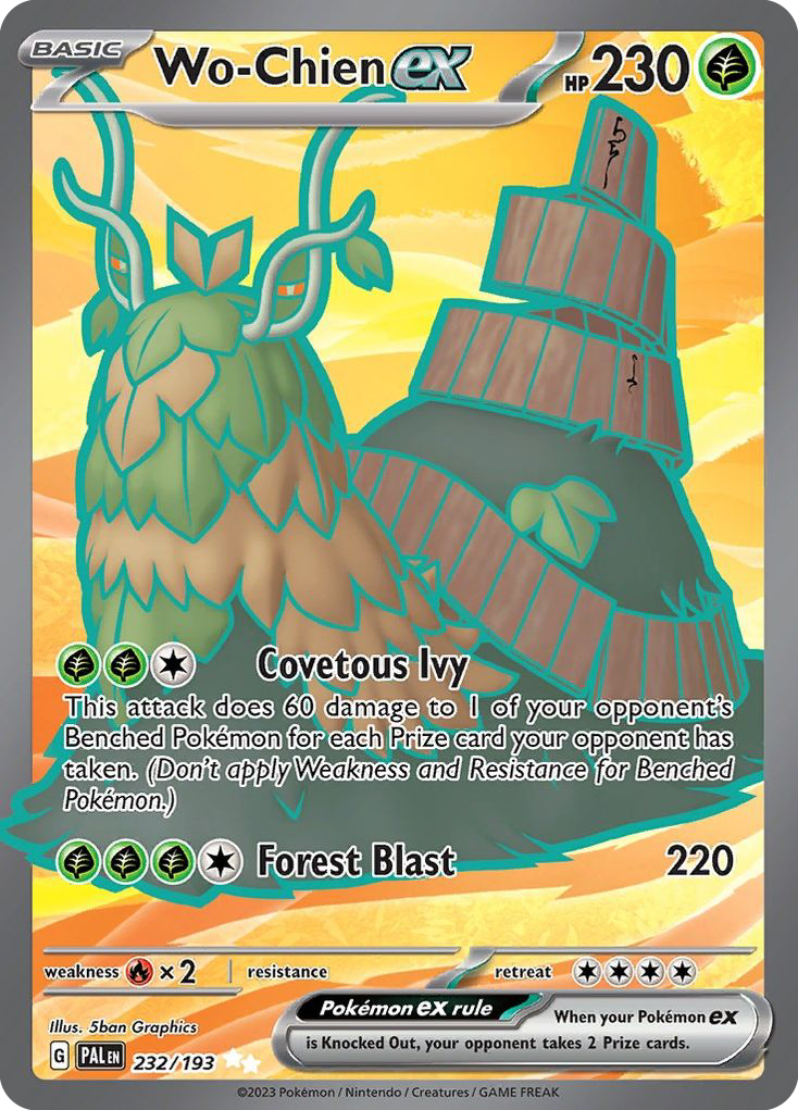 Wo-Chien ex 232 Ultra Rare card from Paldea Evolved
