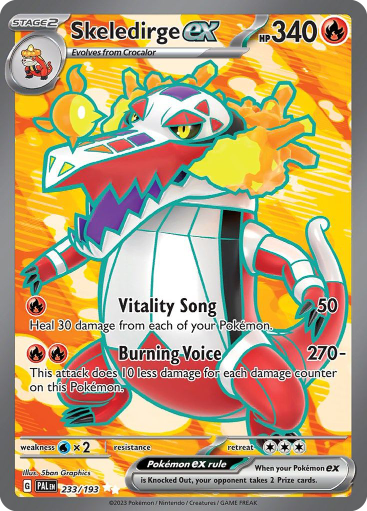 Skeledirge ex 233 Ultra Rare card from Paldea Evolved