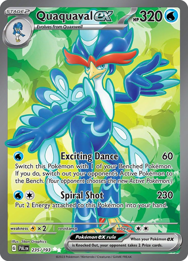 Quaquaval ex 235/193 Ultra Rare card from Paldea Evolved