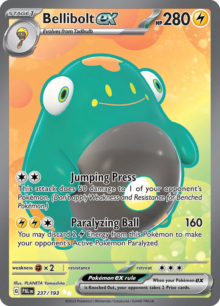 Bellibolt ex 237 Ultra Rare card from Paldea Evolved
