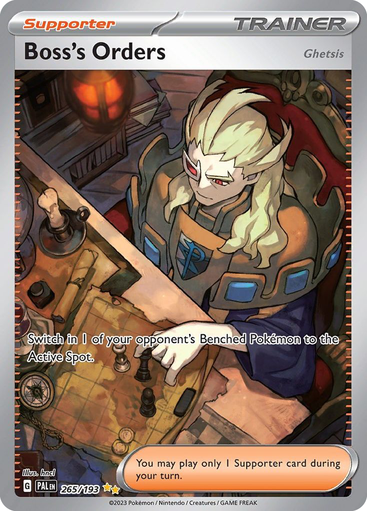 Boss's Orders (Ghetsis) 265 Special Illustration Rare card from Paldea Evolved