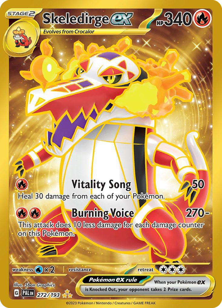 Skeledirge ex 272 Hyper Rare card from Paldea Evolved