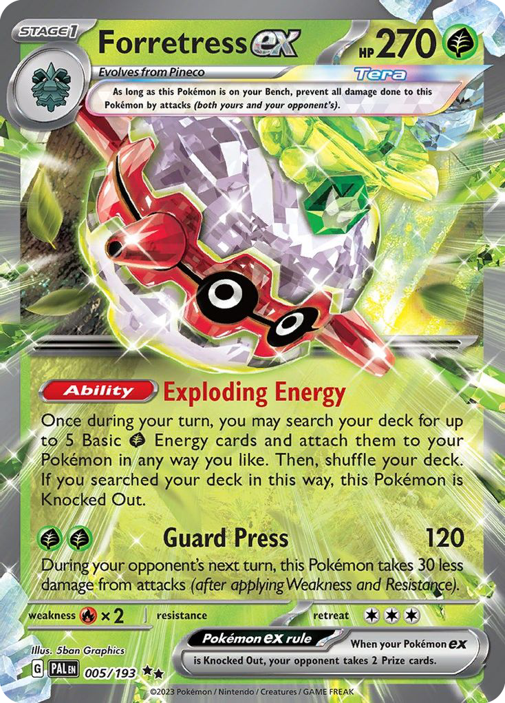 Forretress ex 5 Double Rare card from Paldea Evolved