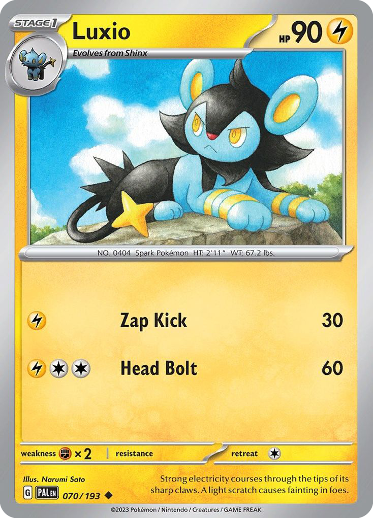Luxio 70 Uncommon card from Paldea Evolved