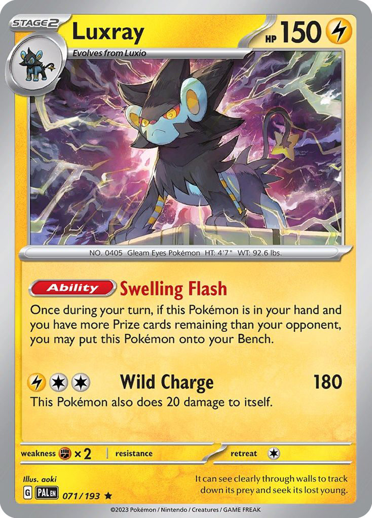 Luxray 71 Rare card from Paldea Evolved