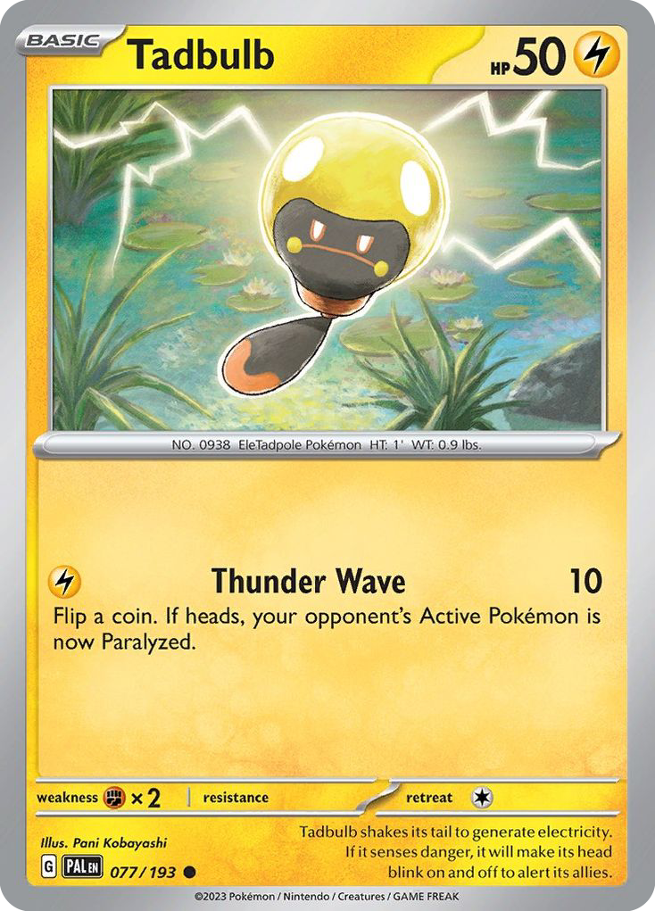 Tadbulb 77 Common card from Paldea Evolved