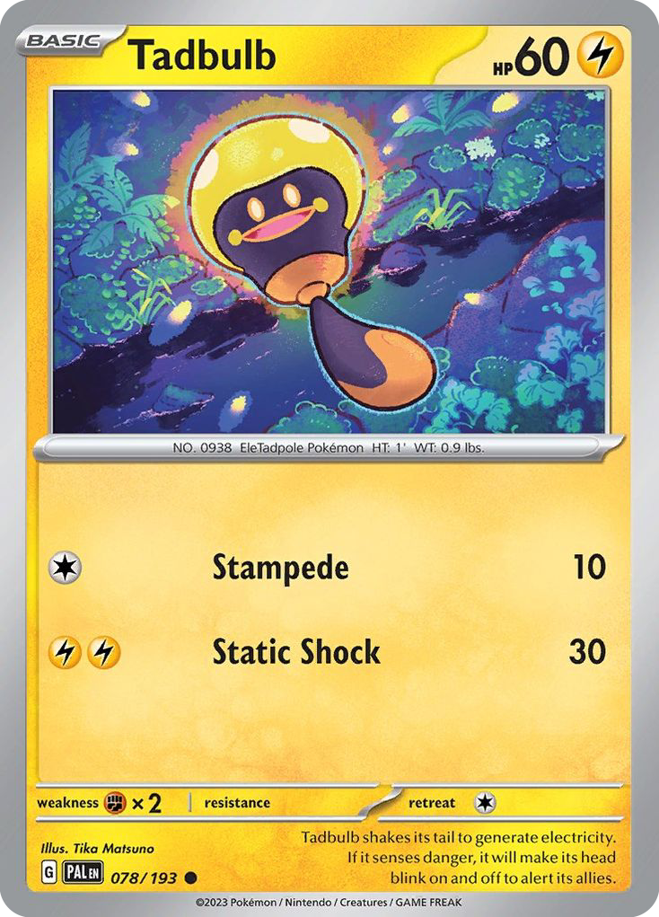 Tadbulb 78/193 Common card from Paldea Evolved