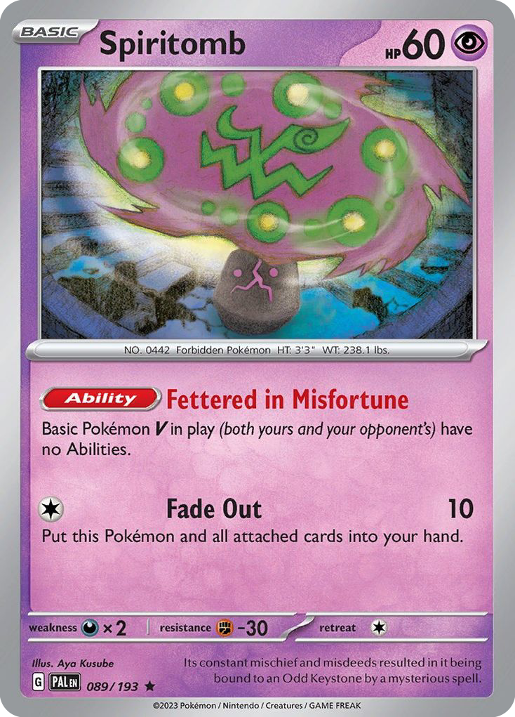 Spiritomb 89 Rare card from Paldea Evolved