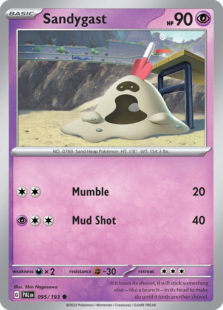 Sandygast 95 Common card from Paldea Evolved