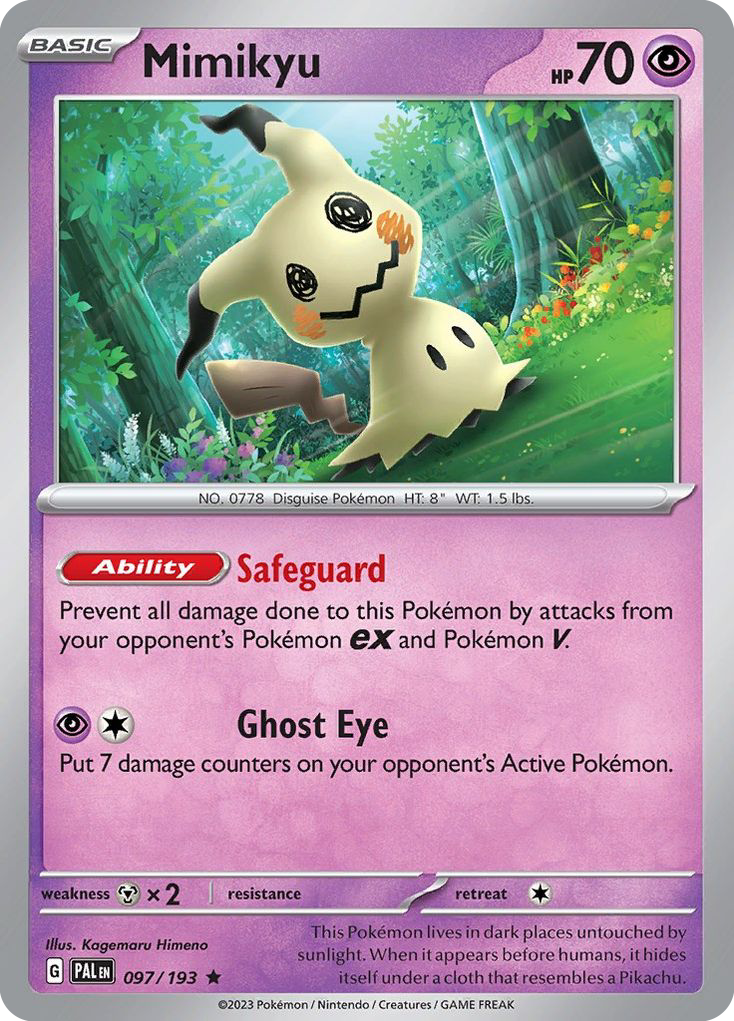 Mimikyu 97 Rare card from Paldea Evolved