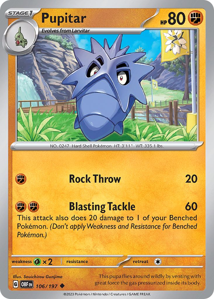 Pupitar 106 Uncommon card from Obsidian Flames