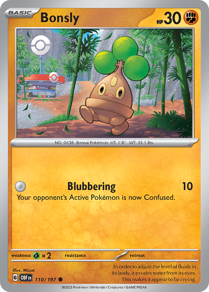 Bonsly 110 Common card from Obsidian Flames