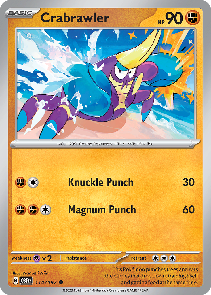 Crabrawler 114 Common card from Obsidian Flames
