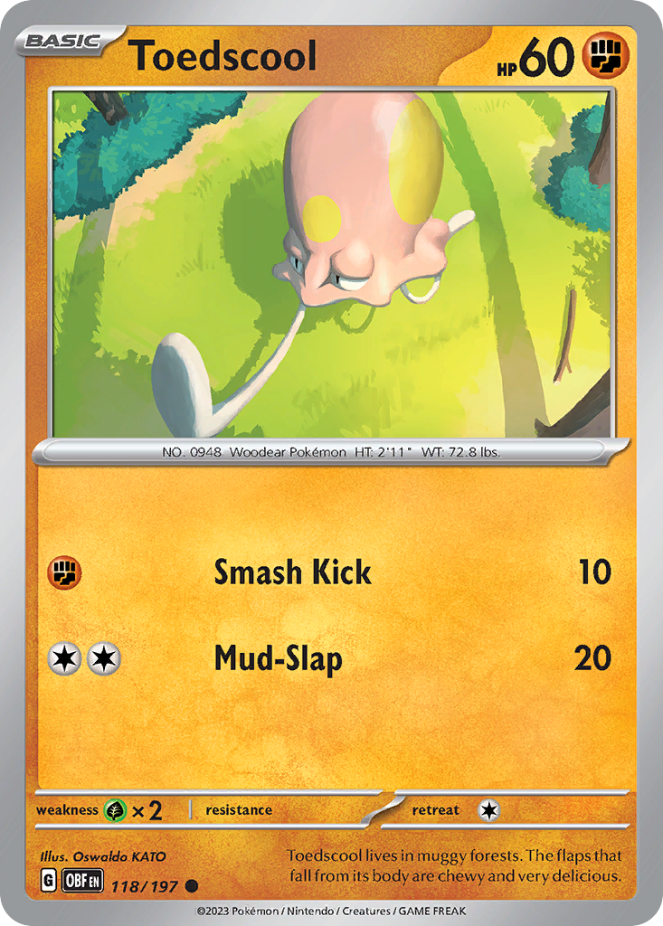 Toedscool 118 Common card from Obsidian Flames