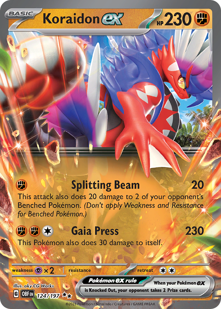 Koraidon ex 124/197 Double Rare card from Obsidian Flames